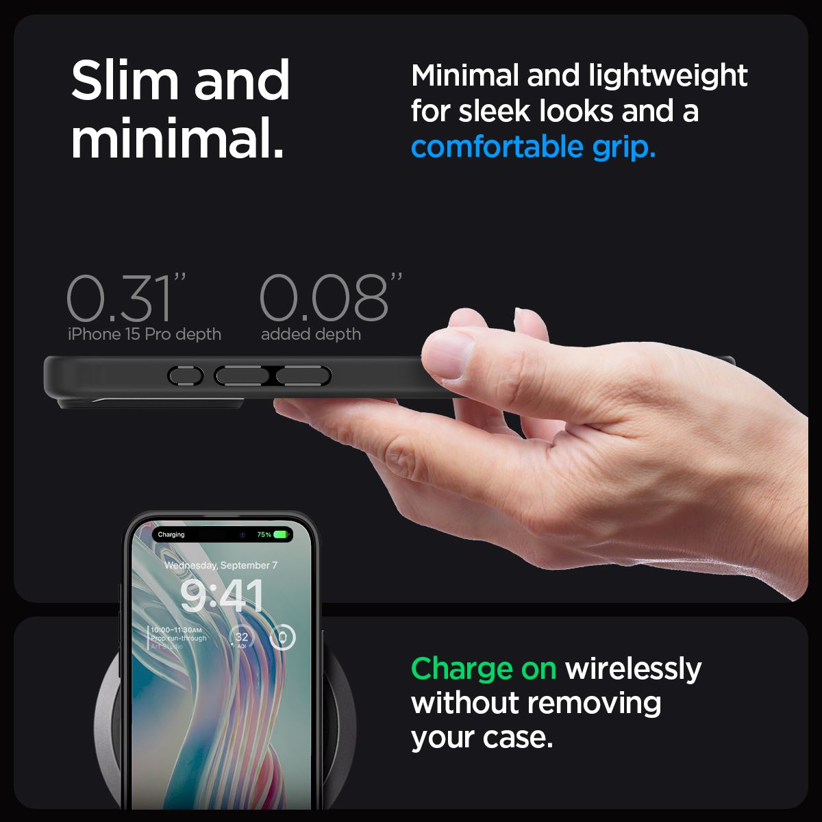 Spigen Crystal Hybrid, matte black - iPhone 15 Pro (14)