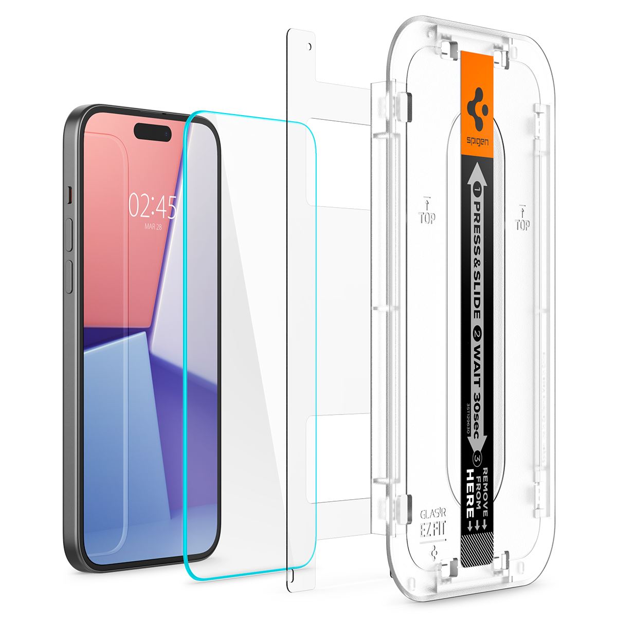 Spigen Glass tR EZ Fit 2 Pack, transparency - iPhone 16/15 (7)