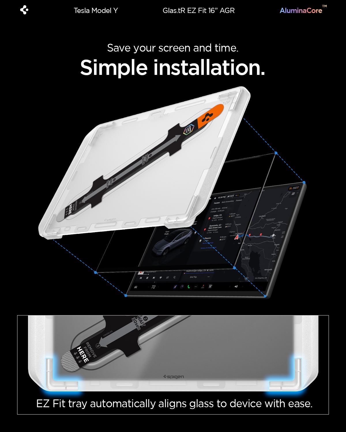 Spigen Tesla EZ Fit Anti Glare Matte FC, black - Tesla Model Y L 2026 (15)