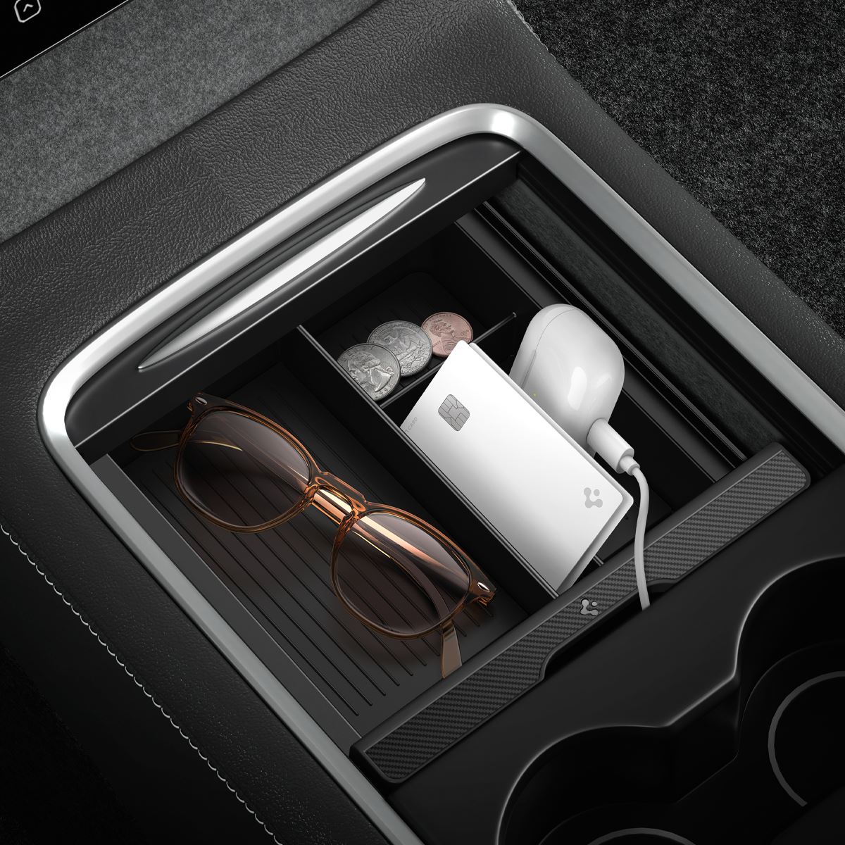 Spigen Tesla Center Console Organizer, black - Model Y/3 (8)