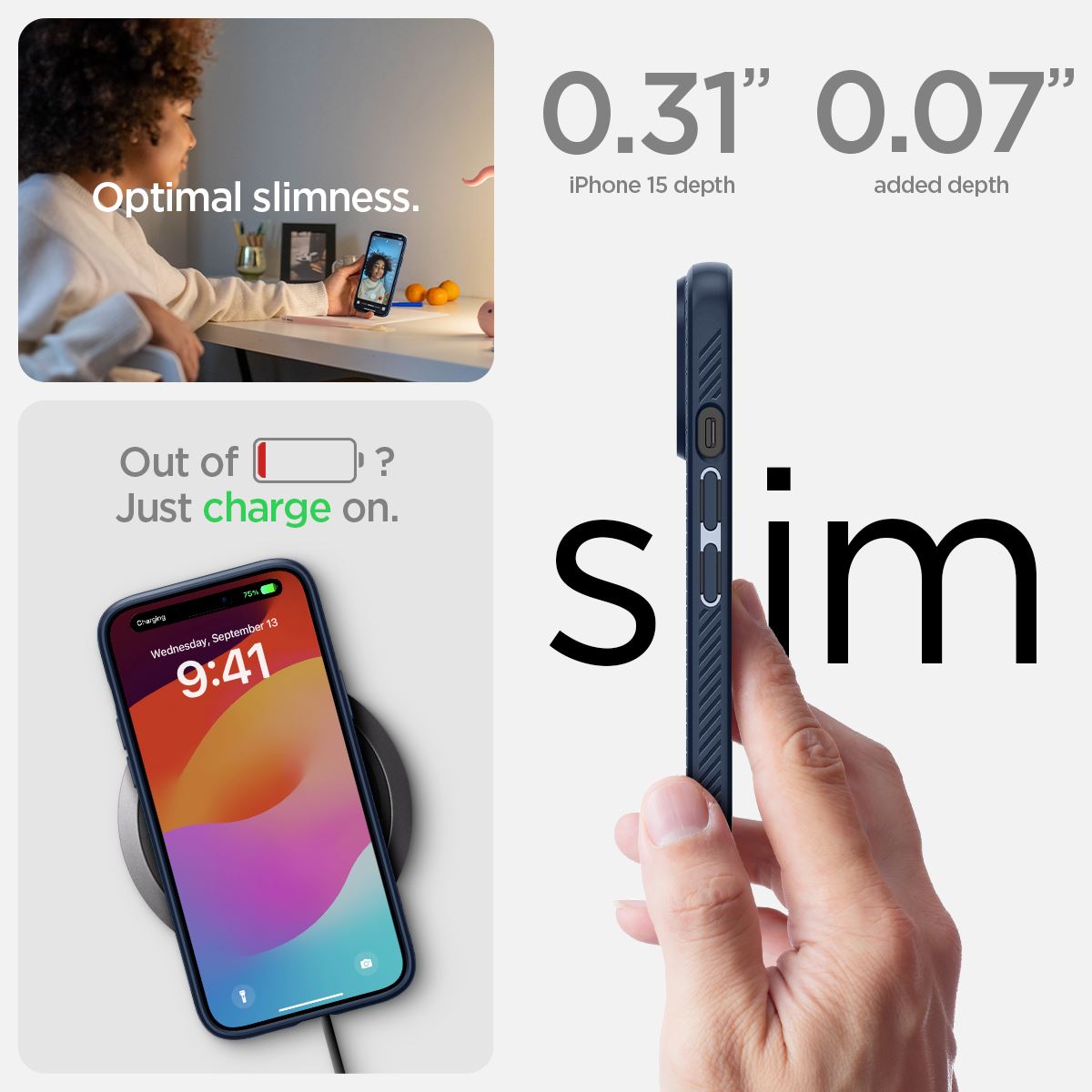 Spigen Liquid Air, navy blue - iPhone 15 (18)