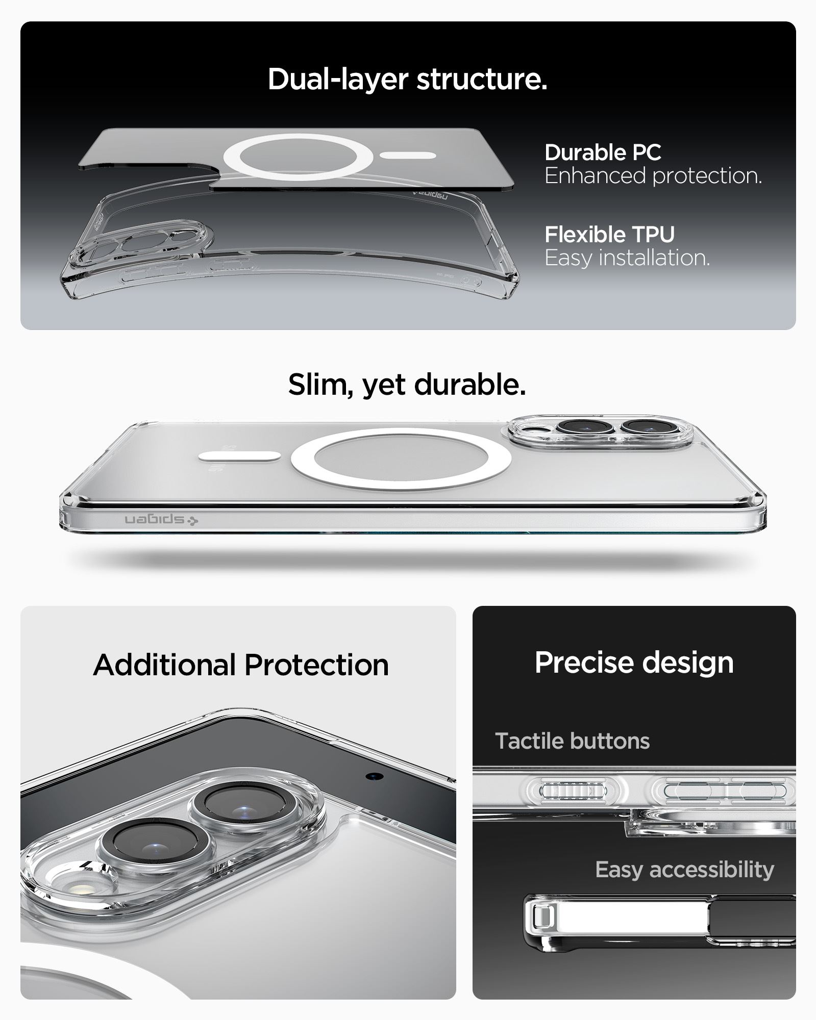 Spigen Ultra Hybrid MagSafe, clear white - Samsung Galaxy S25 Edge (13)