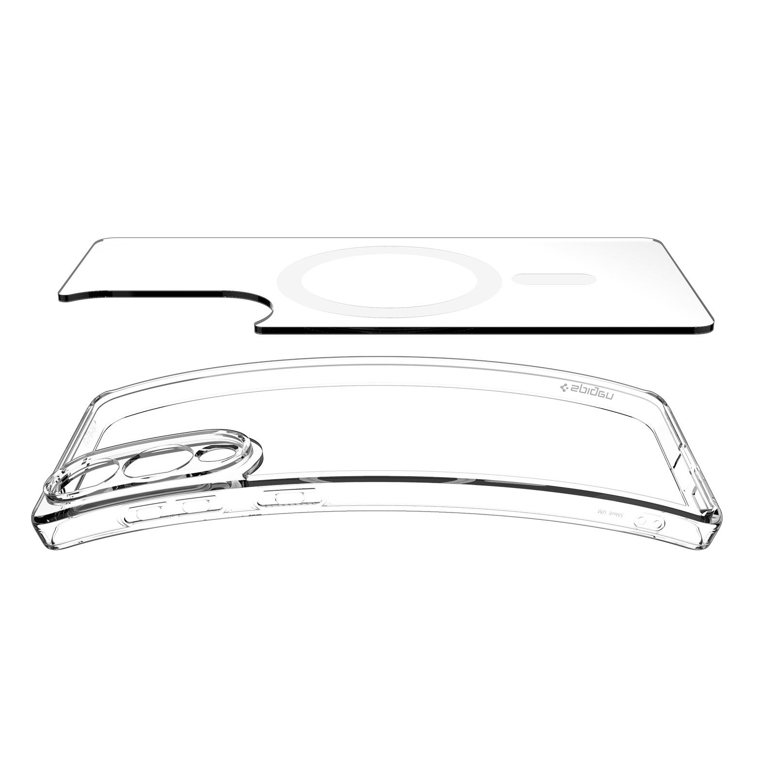 Spigen Ultra Hybrid MagSafe, clear white - Samsung Galaxy S25 Edge (6)