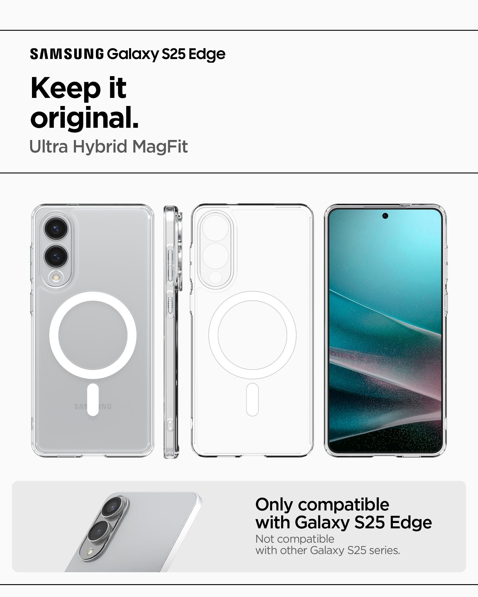Spigen Ultra Hybrid MagSafe, clear white - Samsung Galaxy S25 Edge (8)