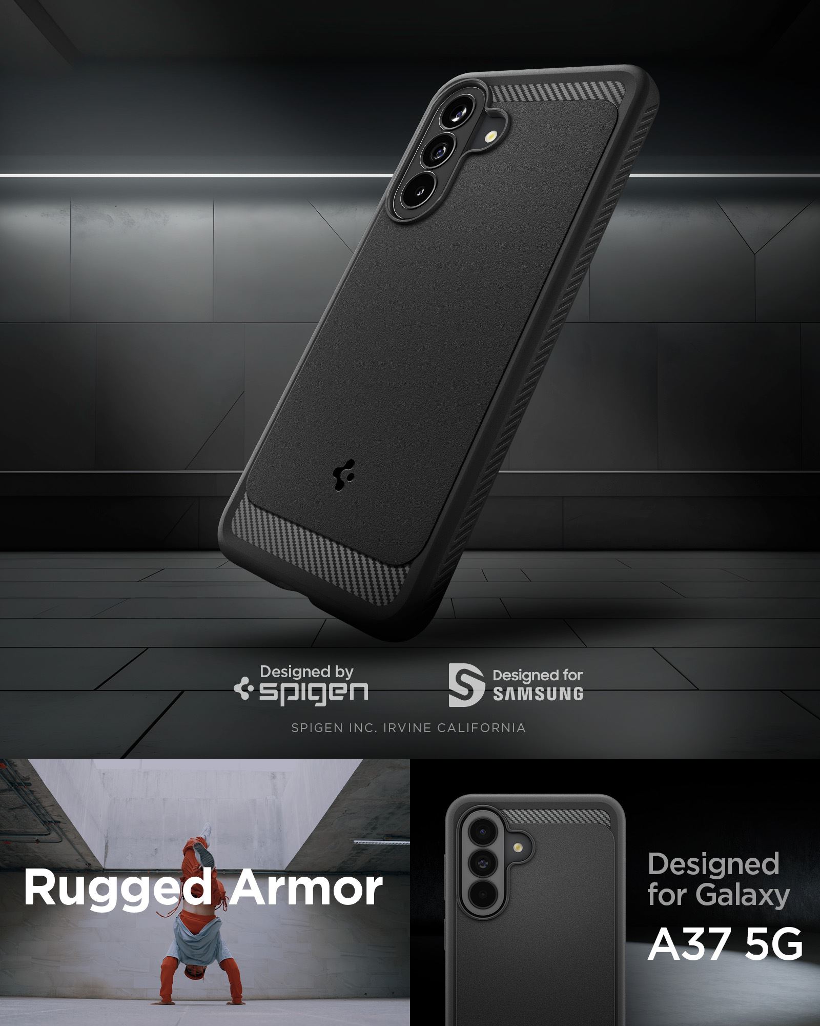 Spigen Rugged Armor, matte black - Samsung Galaxy A37 5G (16)