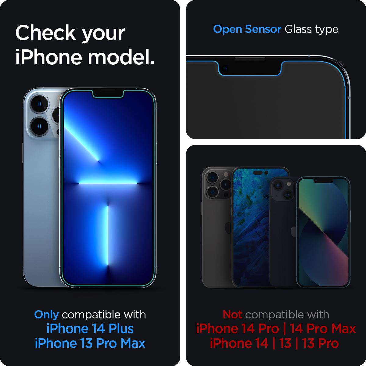 Spigen Glass tR EZ Fit HD open sensor 1 Pack - iPhone 14 Plus/13 Pro Max (3)