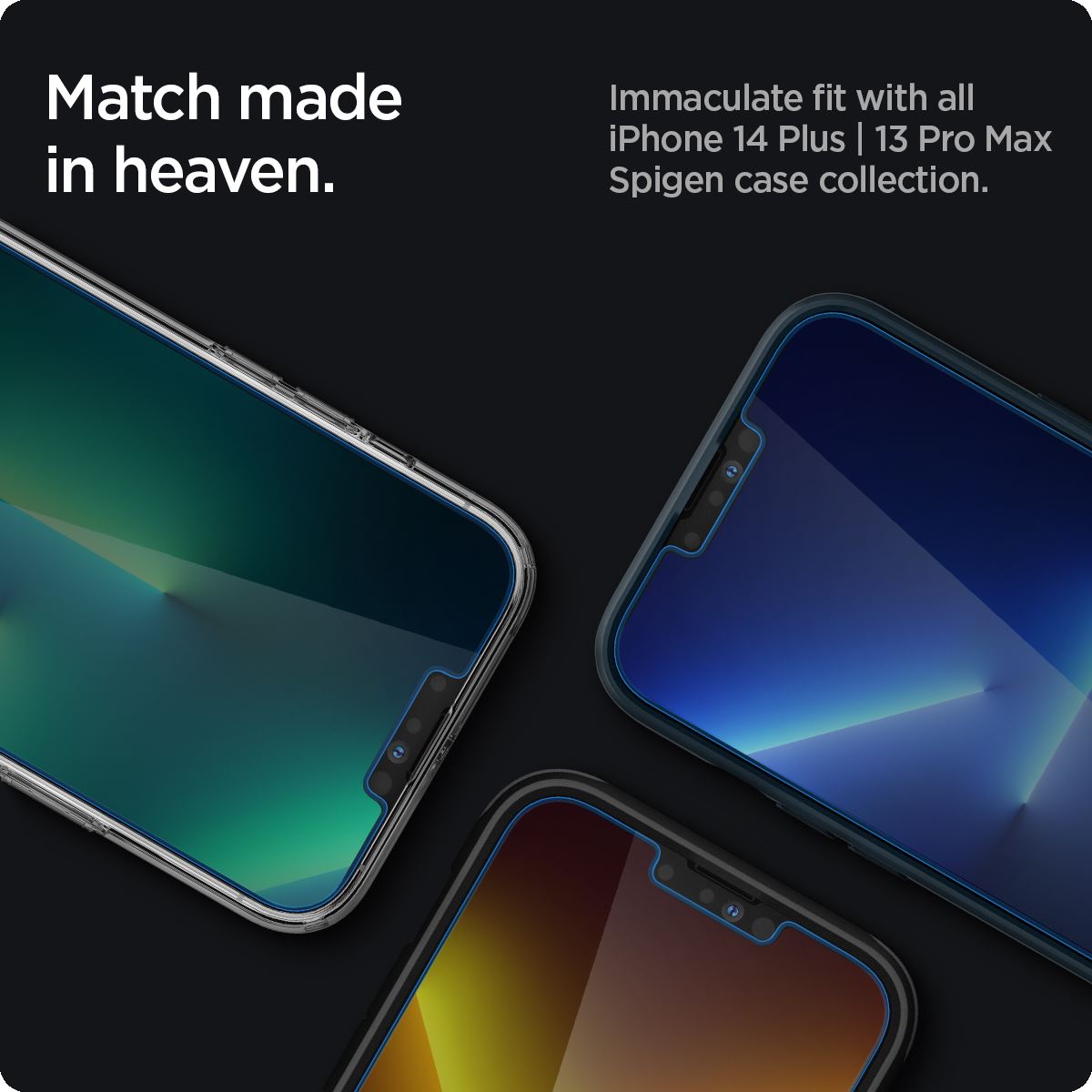 Spigen Glass tR EZ Fit HD open sensor 1 Pack - iPhone 14 Plus/13 Pro Max (4)