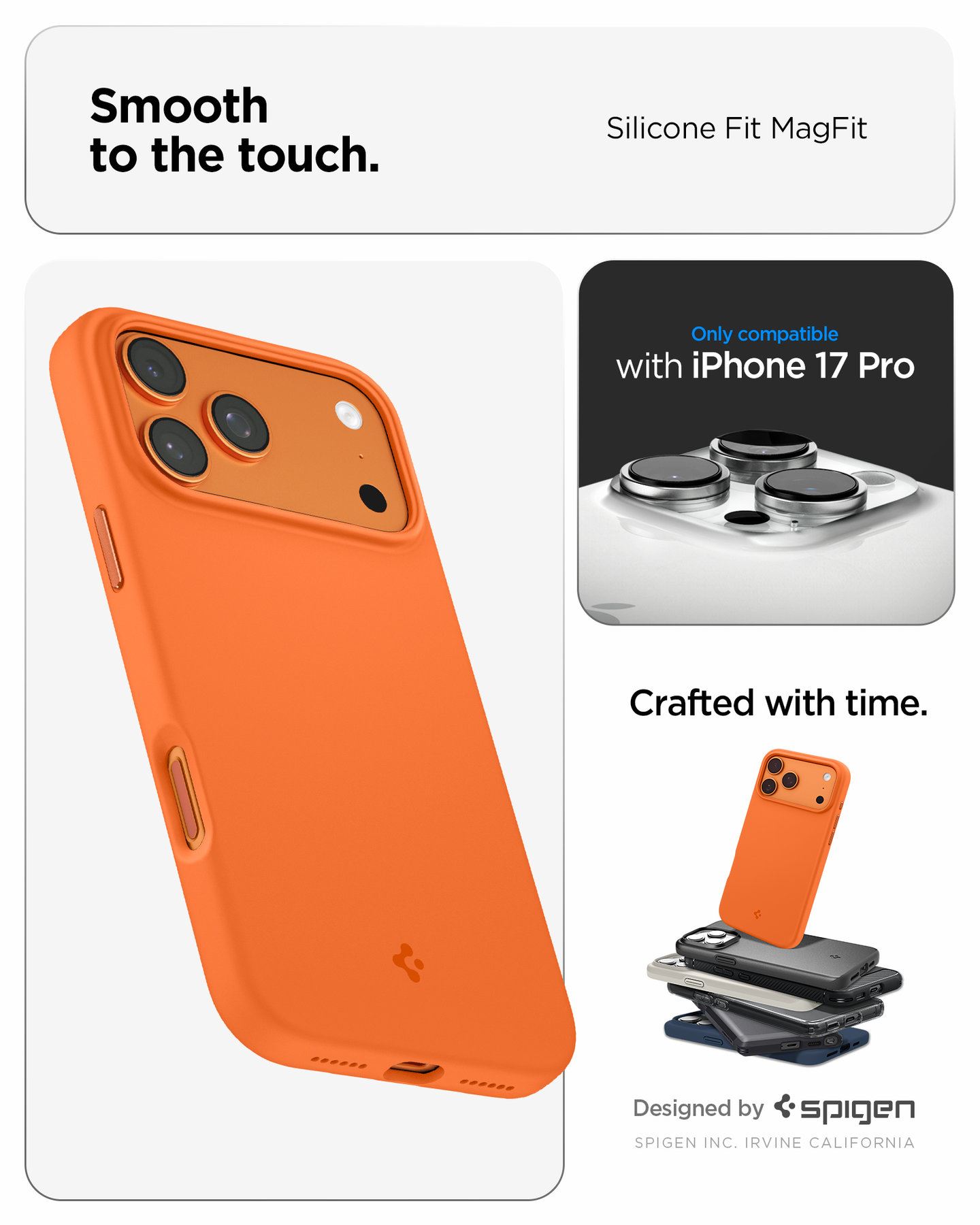 Spigen Silicone Fit MagSafe, cosmic orange - iPhone 17 Pro (11)