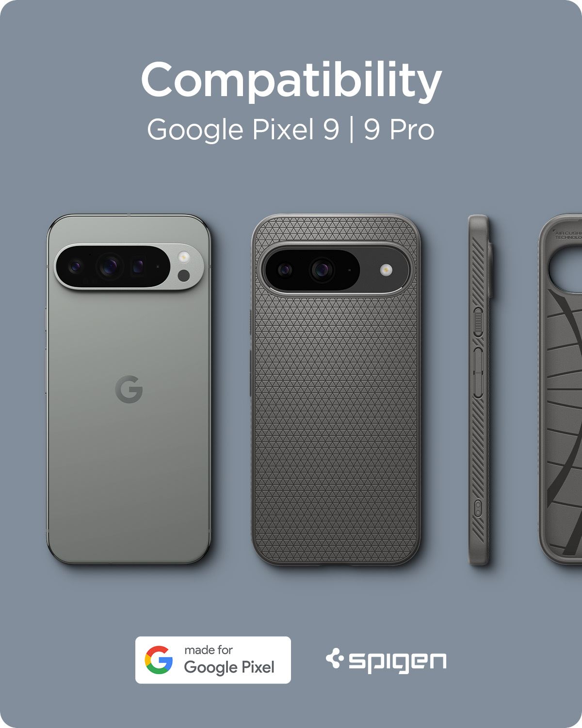 Spigen Liquid Air, marble gray - Google Pixel 9 Pro/Pixel 9 (12)