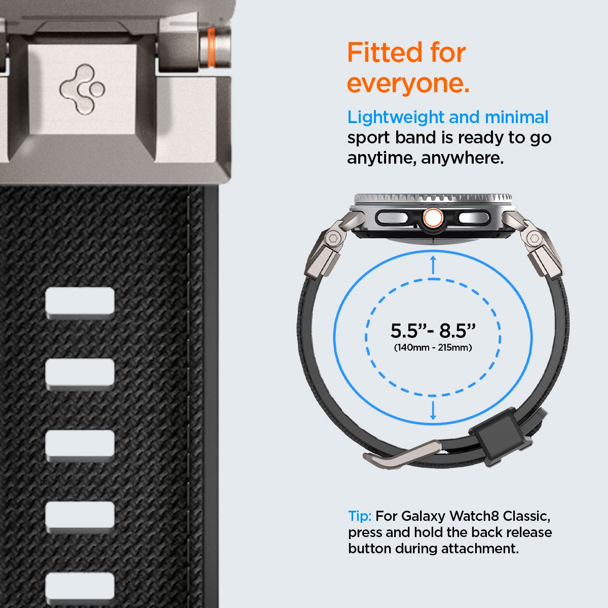 Spigen DuraPro Armor, black - Samsung Galaxy Watch 8 46mm/44mm/40mm (12)