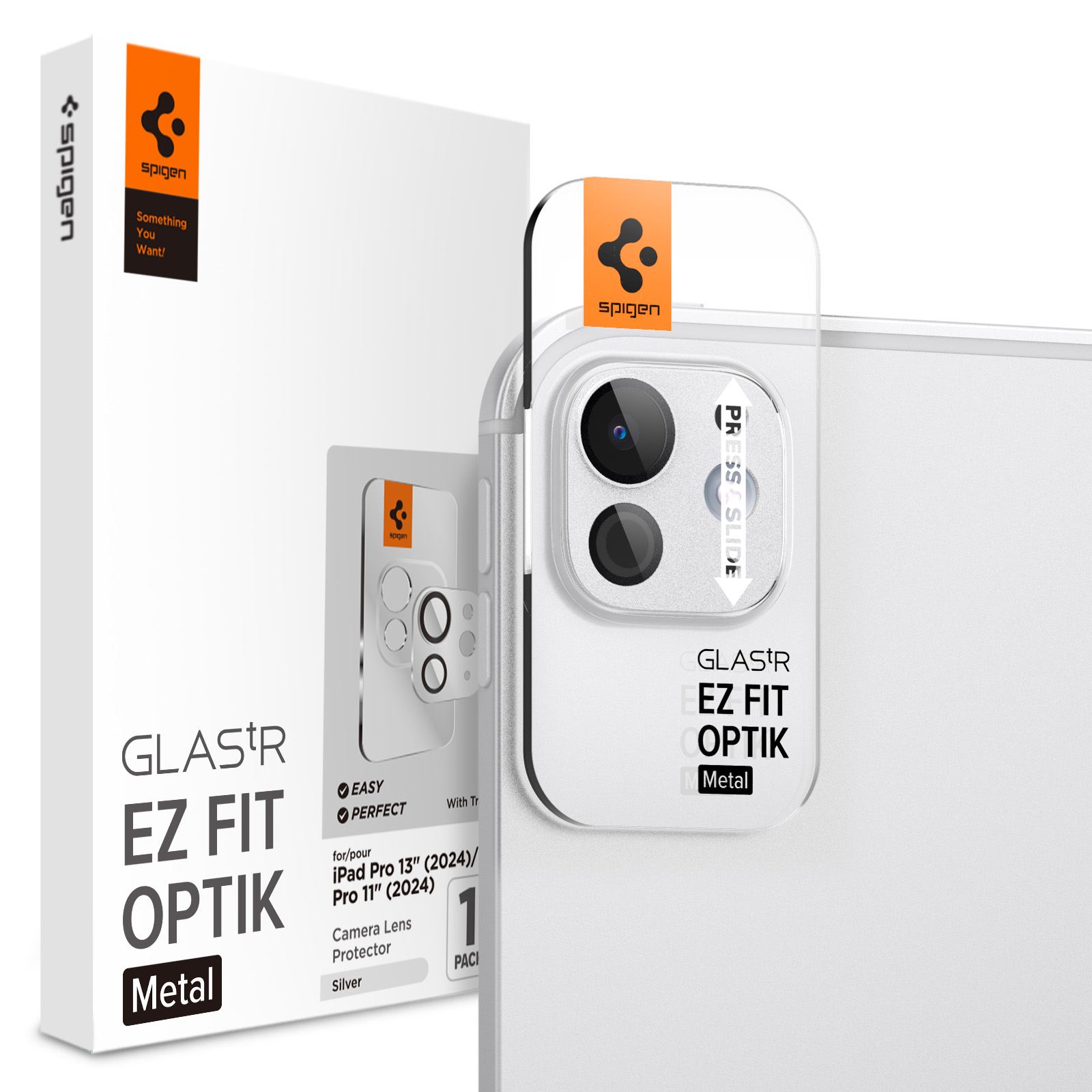 Spigen Glass tR EZ Fit Optik Metal 1 Pack, silver - iPad Pro 13 2024 / iPad Pro 11 2024