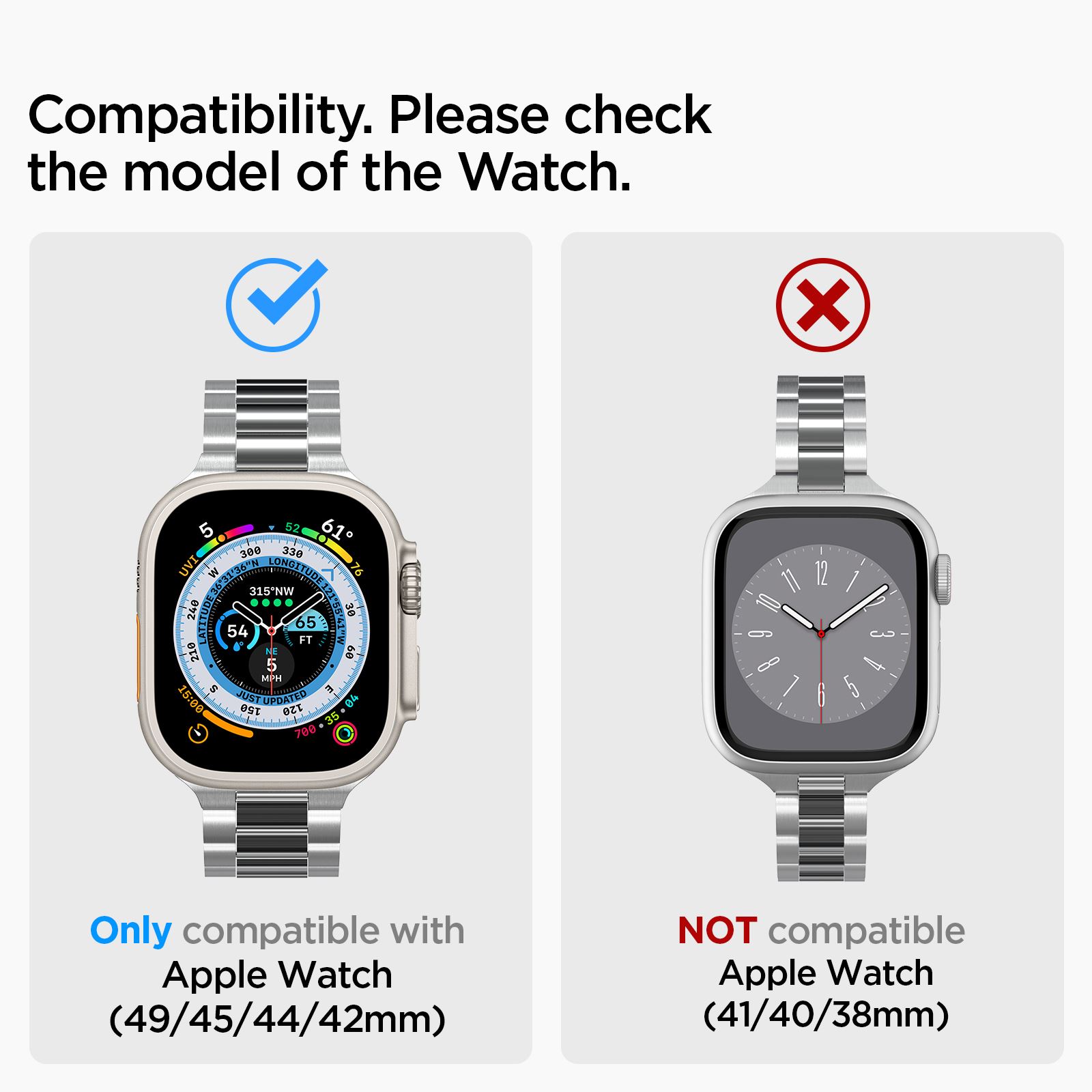 Spigen Modern Fit 316L Band, silver - Apple Watch 49mm/46mm/45mm/44mm/42mm (10)