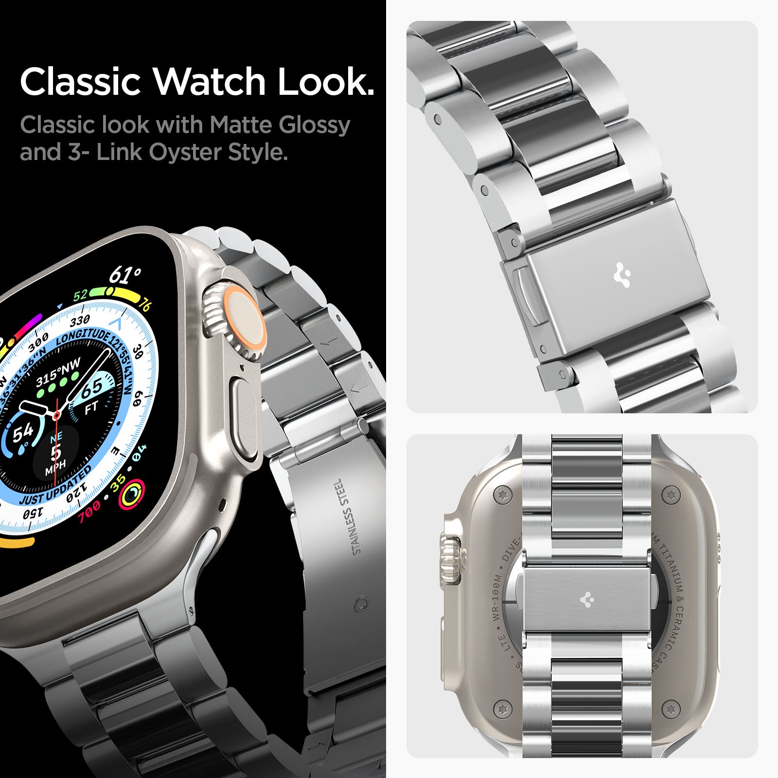 Spigen Modern Fit 316L Band, silver - Apple Watch 49mm/46mm/45mm/44mm/42mm (13)