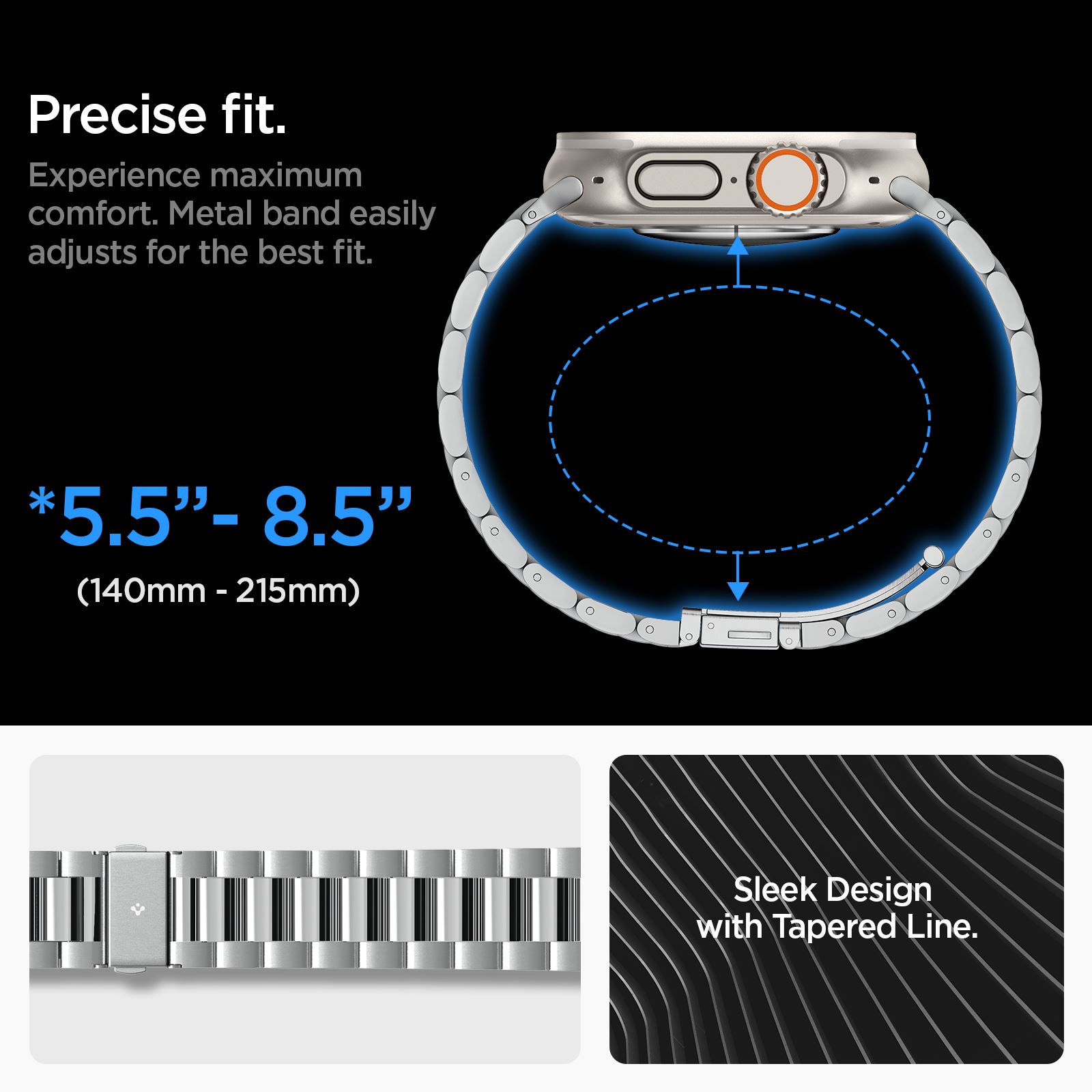 Spigen Modern Fit 316L Band, silver - Apple Watch 49mm/46mm/45mm/44mm/42mm (14)