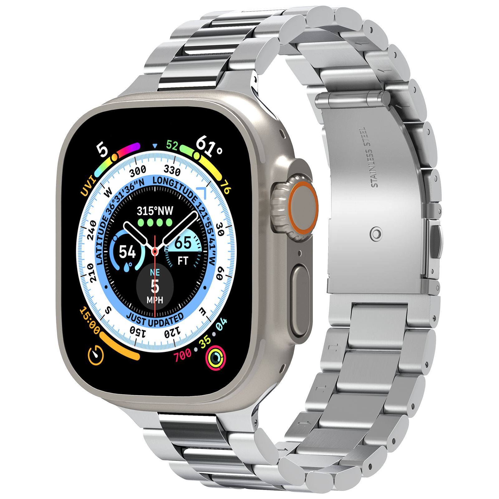 Spigen Modern Fit 316L Band, silver - Apple Watch 49mm/46mm/45mm/44mm/42mm