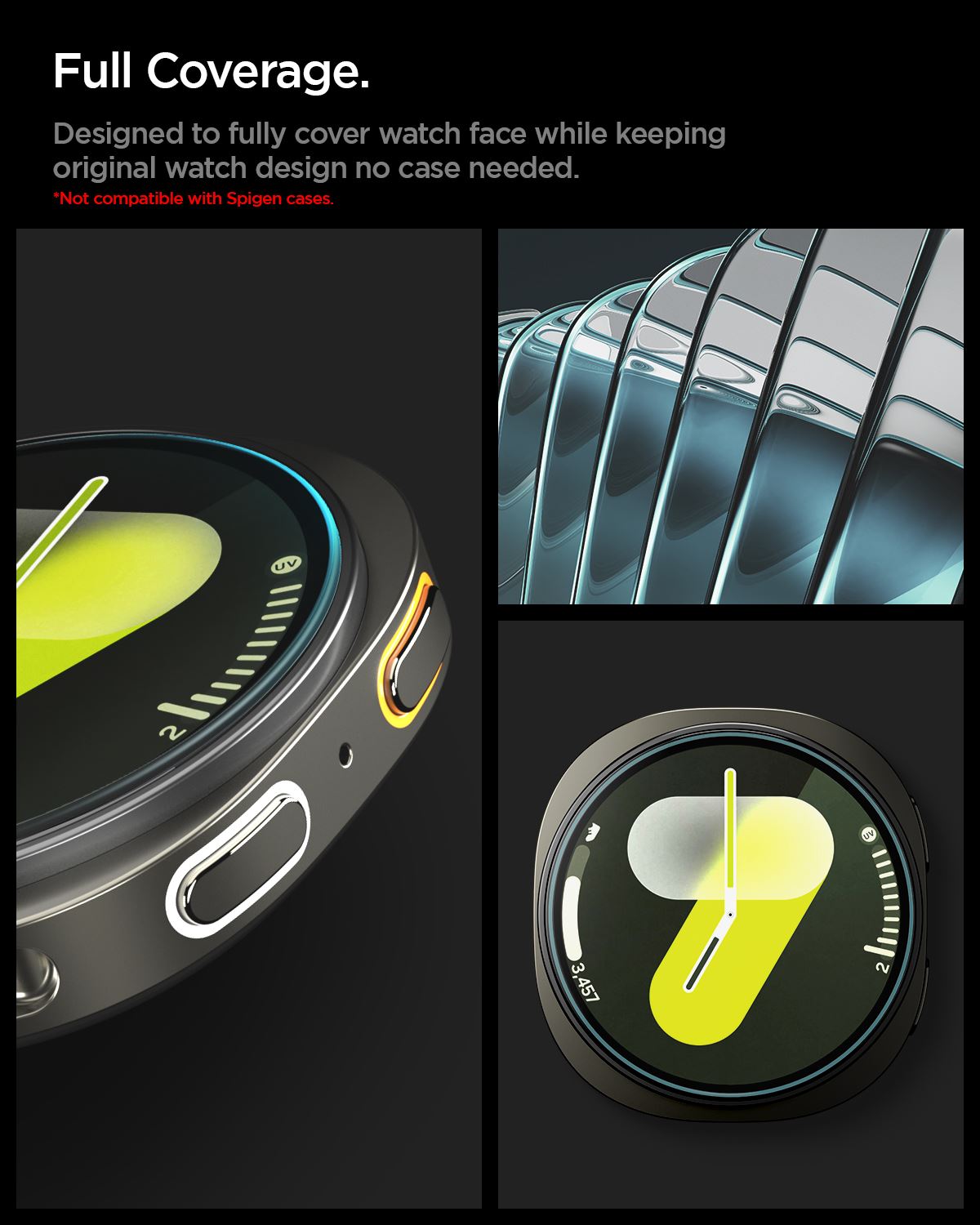 Spigen Glass tR EZ Fit 2 Pack - Samsung Galaxy Watch 8 (40mm) (6)
