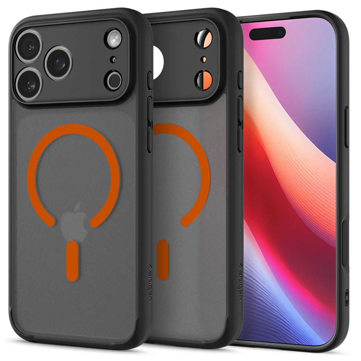 Spigen Ultra Hybrid MagSafe, frost black orange - iPhone 17 Pro