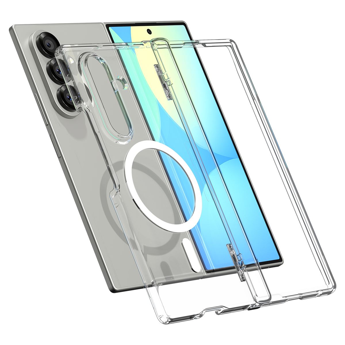 Spigen Ultra Hybrid Pro MagSafe, clear white - Samsung Galaxy Z Fold7 (14)