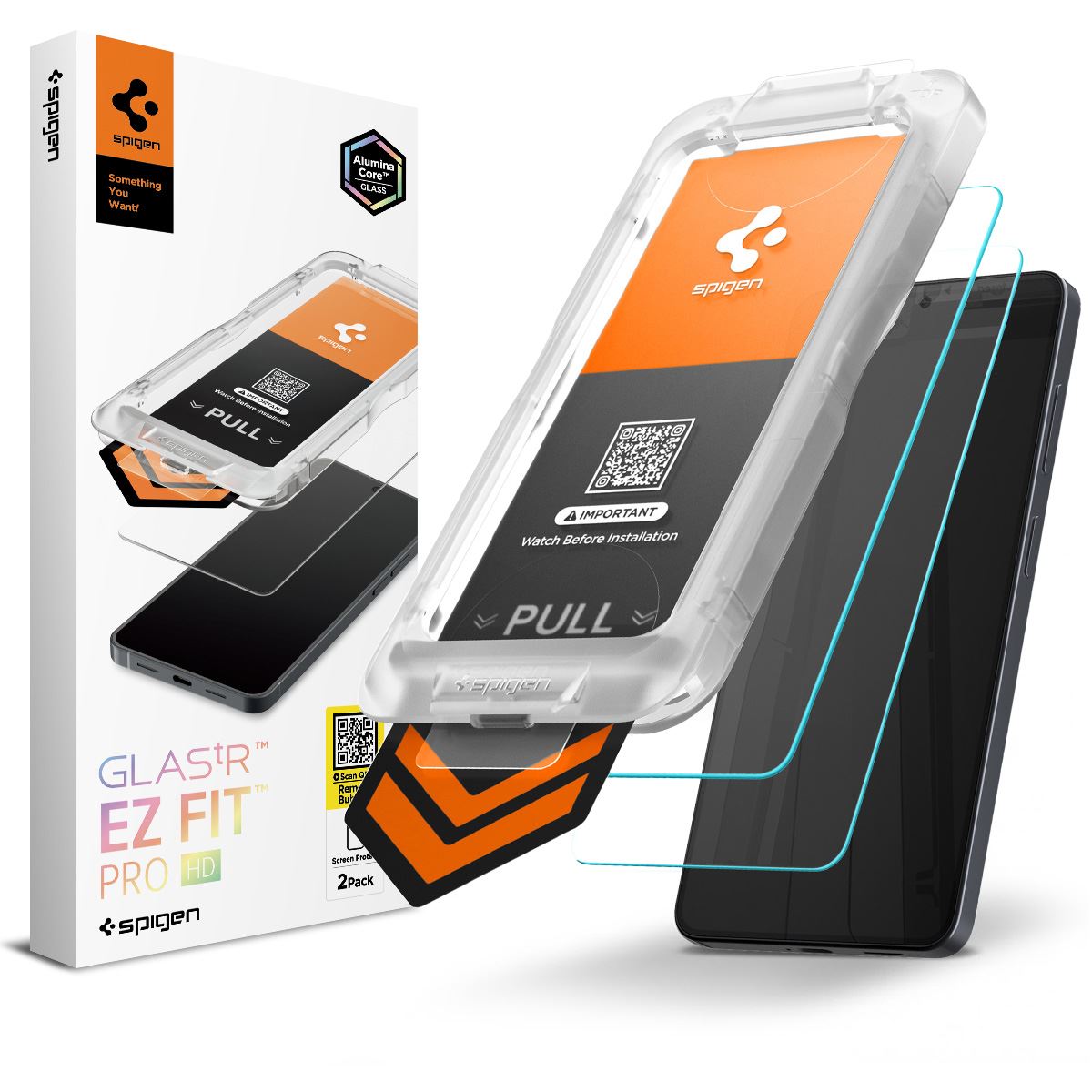 Spigen Glass tR EZ Fit Pro HD 2 Pack, transparency - Samsung Galaxy S26+