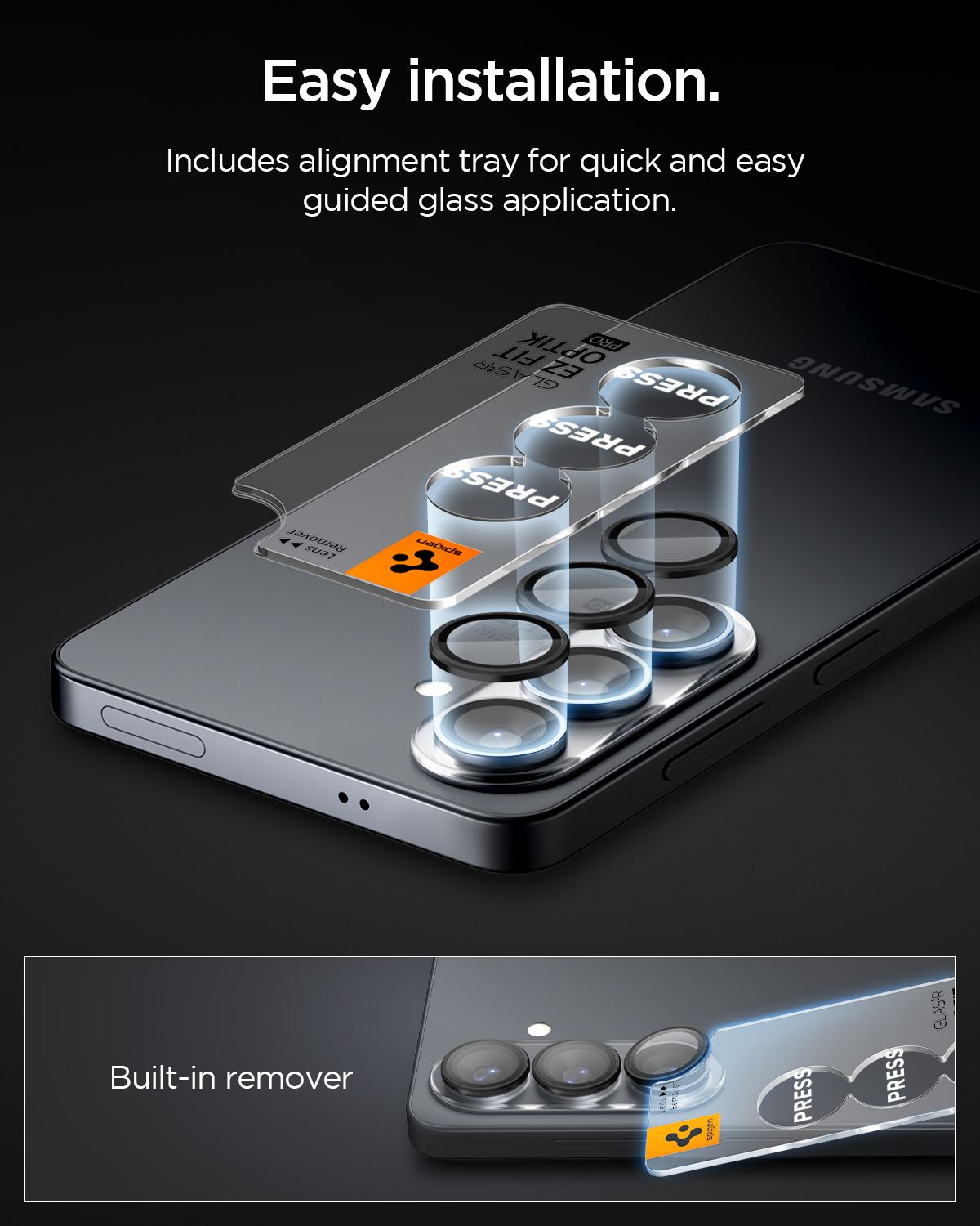 Spigen Glass tR EZ Fit Optik Pro HD 2 Pack, black - Samsung Galaxy S26+ (4)