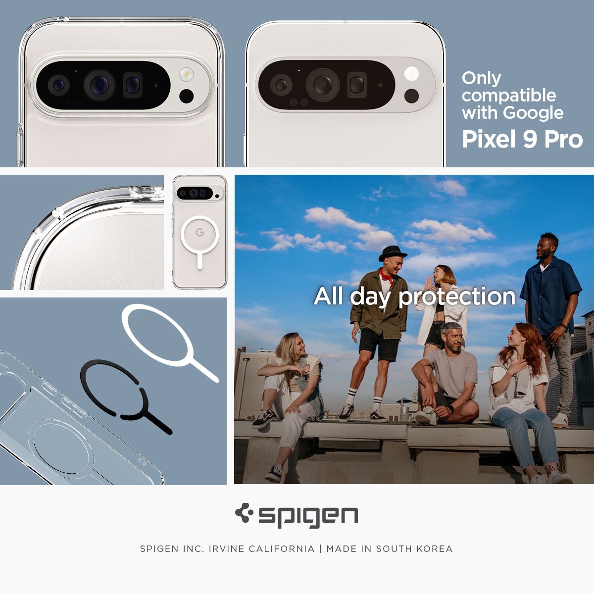 Spigen Ultra Hybrid OneTap Metal Ring MagSafe, white - Google Pixel 9 Pro (2)