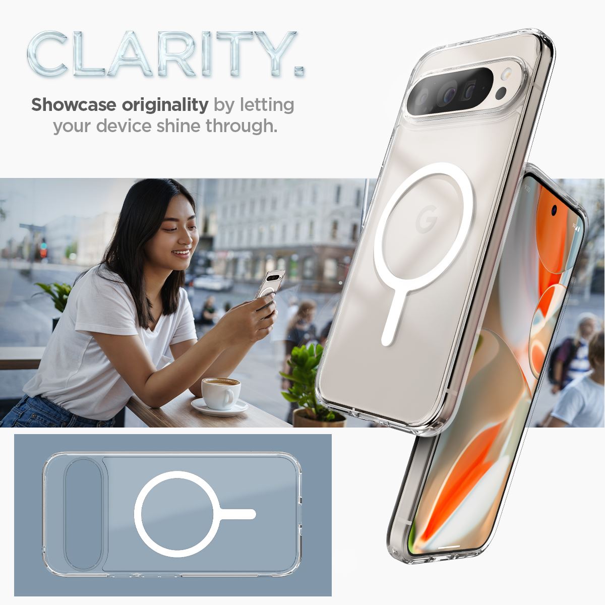 Spigen Ultra Hybrid OneTap Metal Ring MagSafe, white - Google Pixel 9 Pro (3)