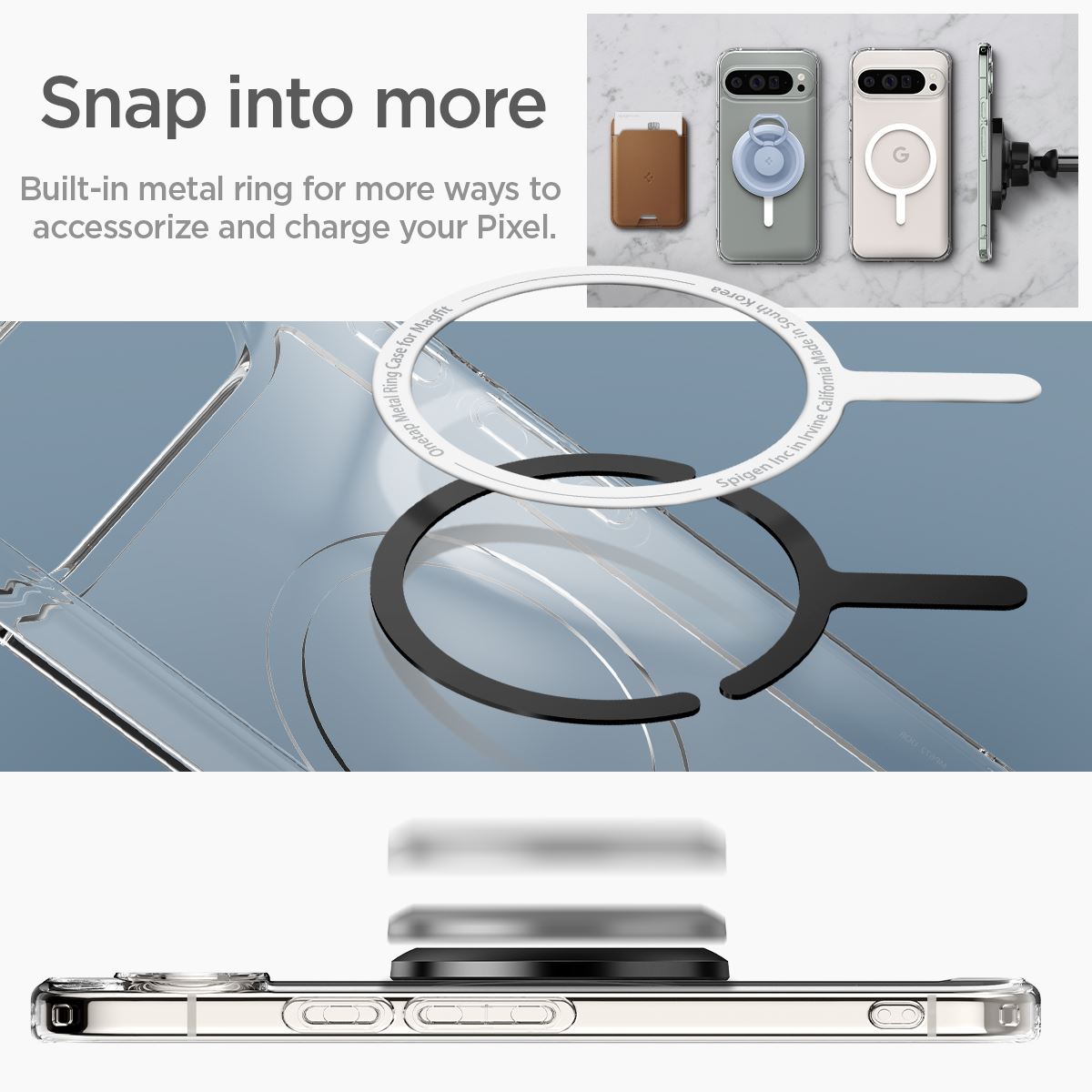 Spigen Ultra Hybrid OneTap Metal Ring MagSafe, white - Google Pixel 9 Pro (4)