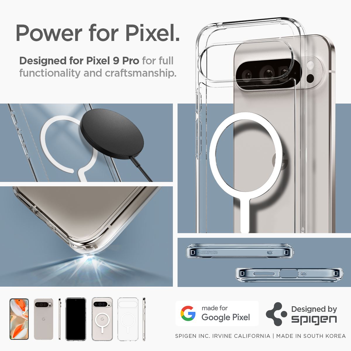 Spigen Ultra Hybrid OneTap Metal Ring MagSafe, white - Google Pixel 9 Pro (7)