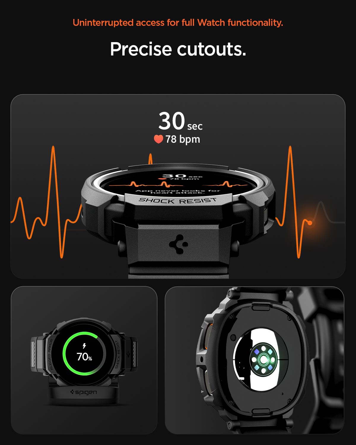 Spigen Rugged Armor Pro, matte black - Samsung Galaxy Watch 8 (40mm) (16)