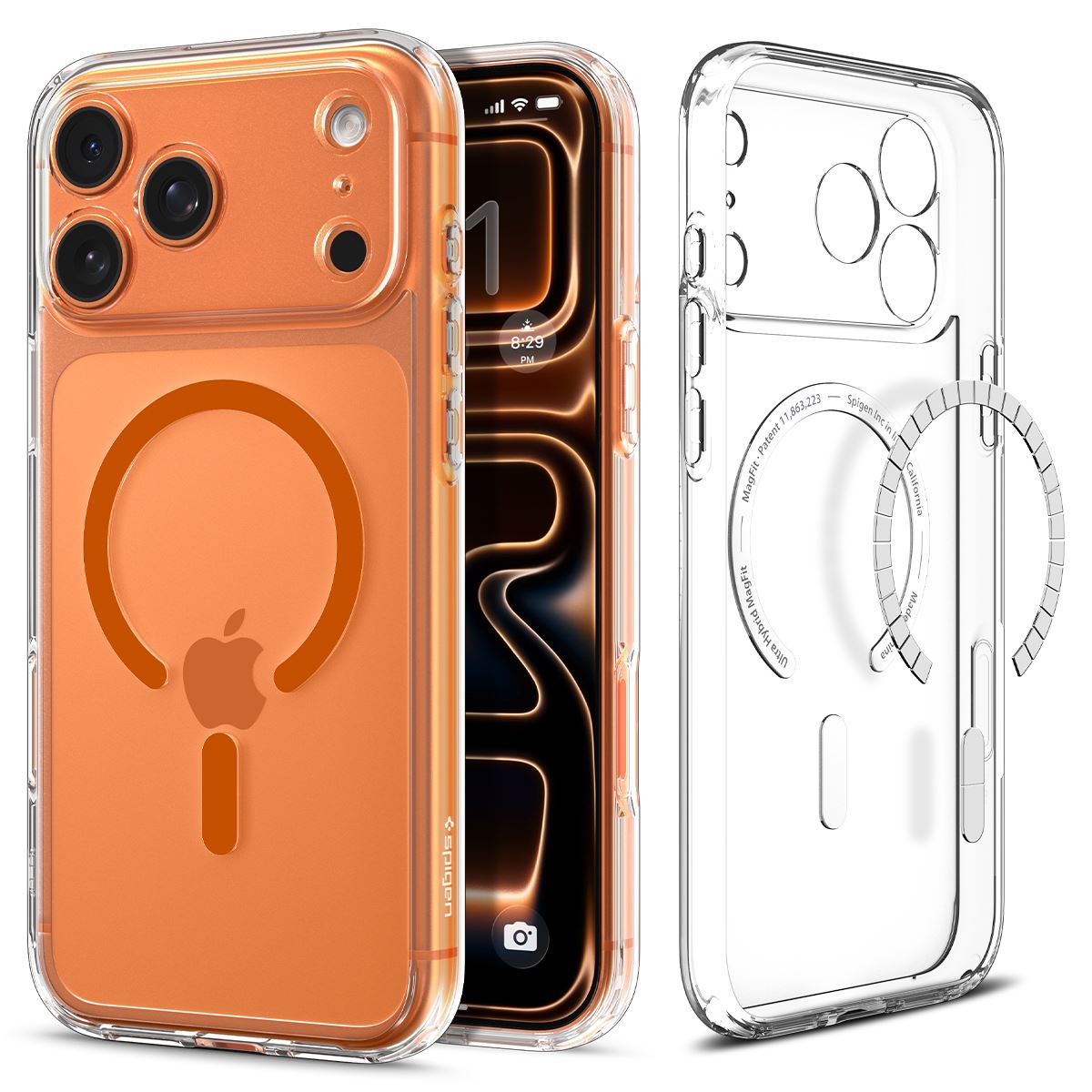 Spigen Ultra Hybrid MagSafe, clear orange - iPhone 17 Pro Max