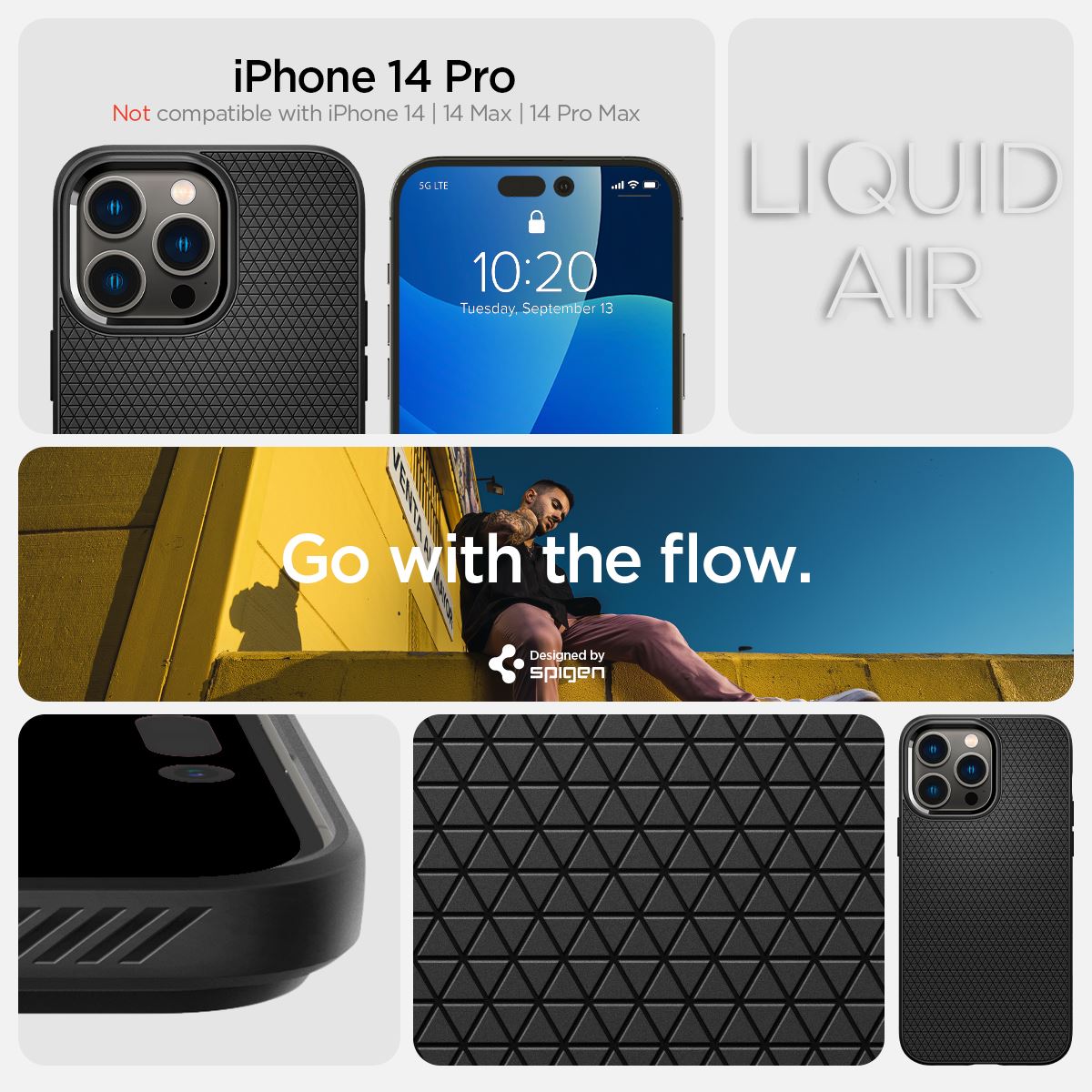 Spigen Liquid Air, matte black - iPhone 14 Pro (11)