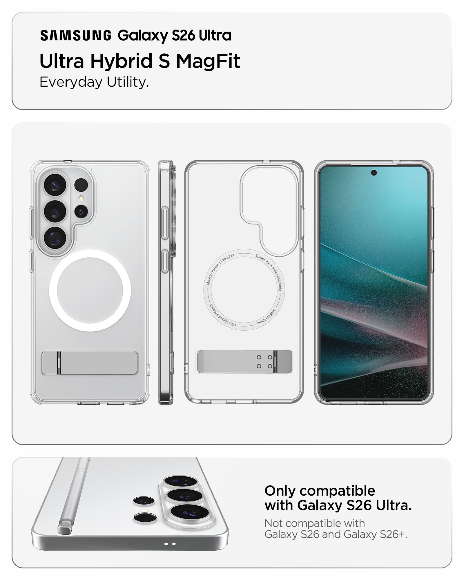 Spigen Ultra Hybrid S MagSafe, clear white - Samsung Galaxy S26 Ultra (12)