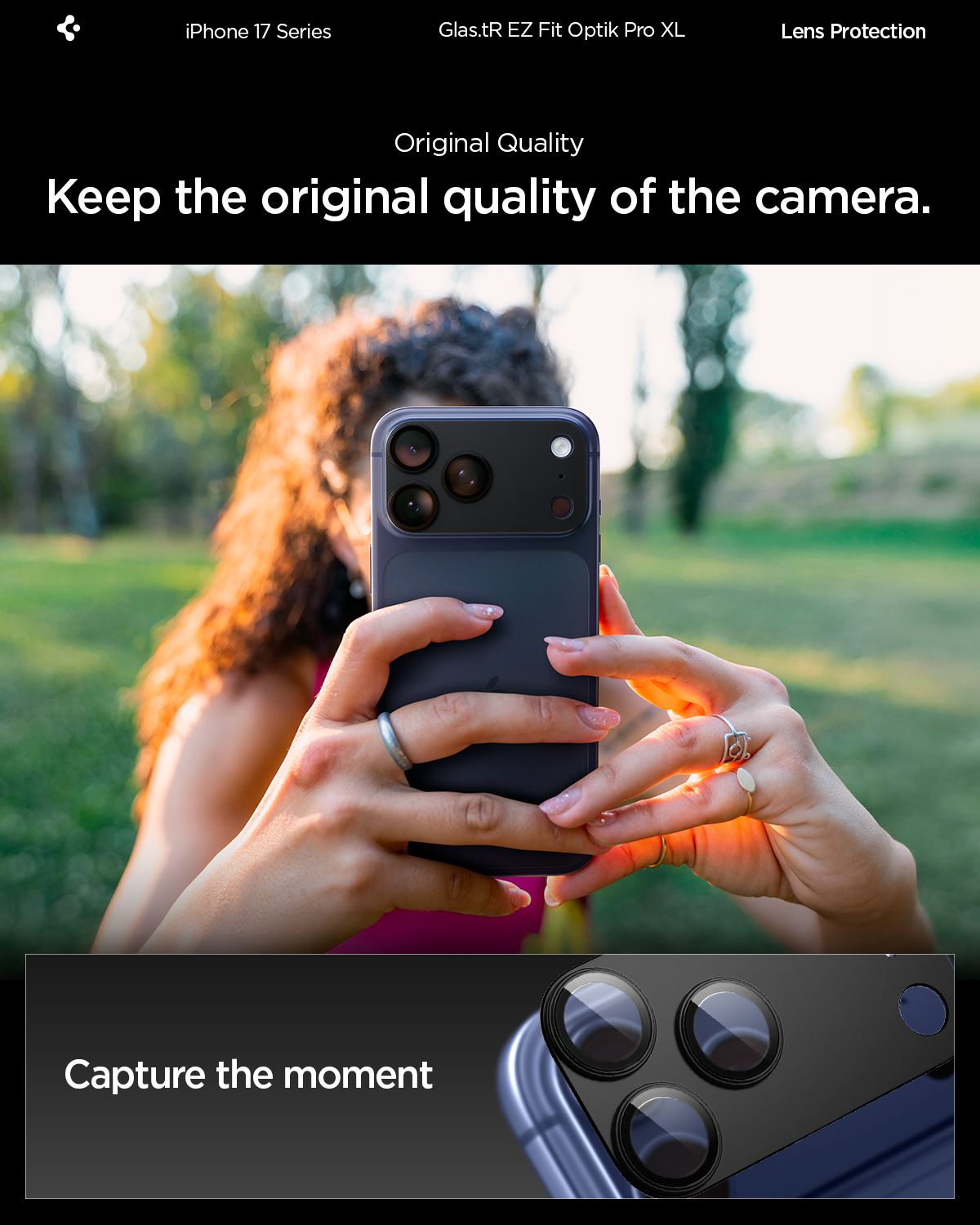 Spigen Glass tR EZ Fit Optik Pro XL 1 Pack, black - iPhone 17 Pro (12)