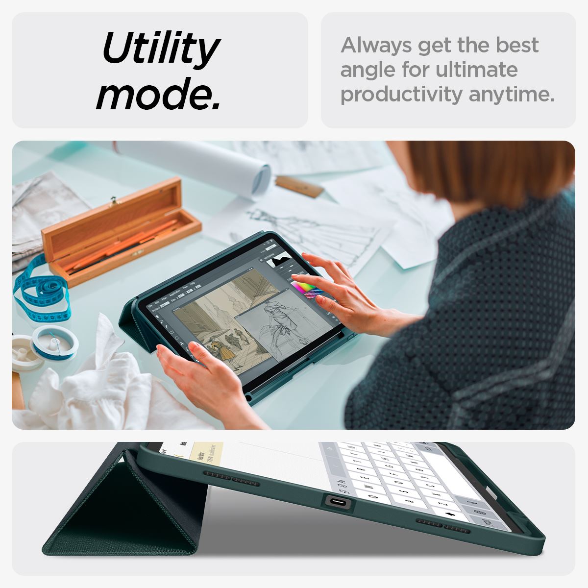 Spigen Urban Fit, midnight green - iPad Pro 13" 2024 (16)