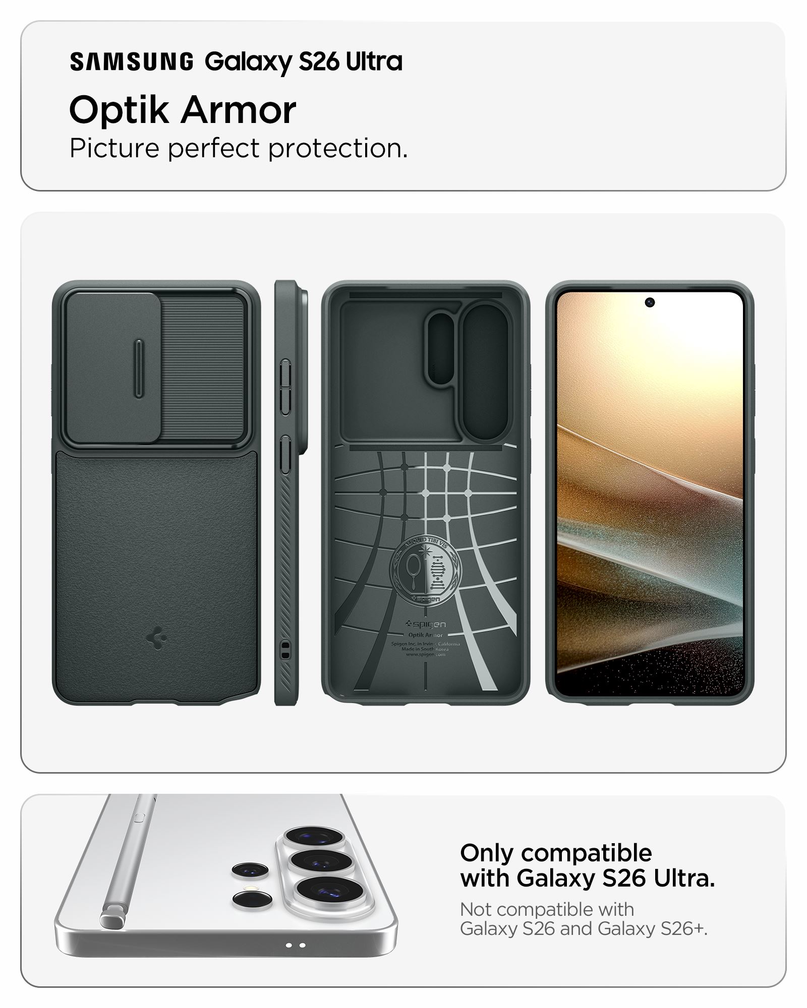 Spigen Optik Armor, abyss green - Samsung Galaxy S26 Ultra (11)