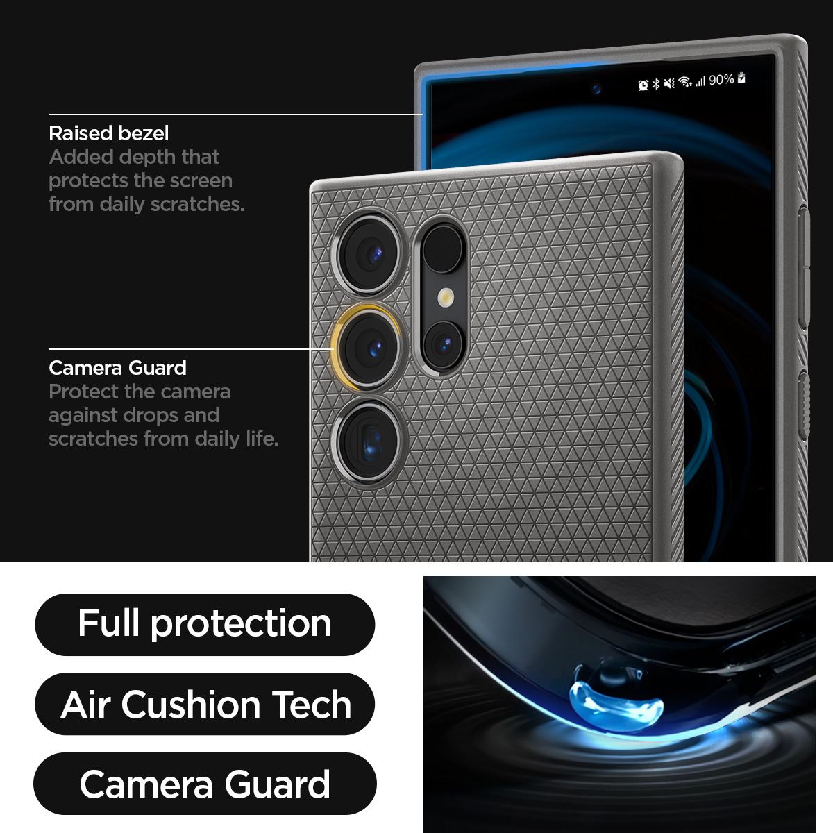 Spigen Liquid Air, granite gray - Samsung Galaxy S24 Ultra (16)