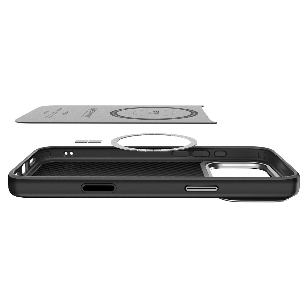 Spigen Enzo Aramid T, black silver - iPhone 17 Pro (8)