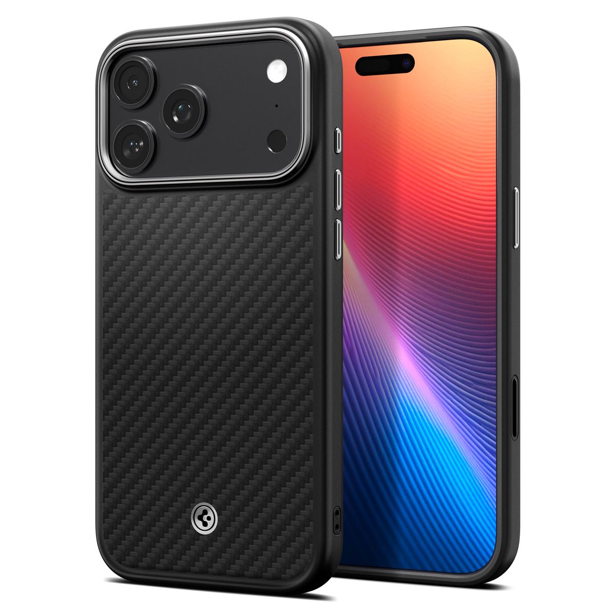 Spigen Enzo Aramid T, black silver - iPhone 17 Pro