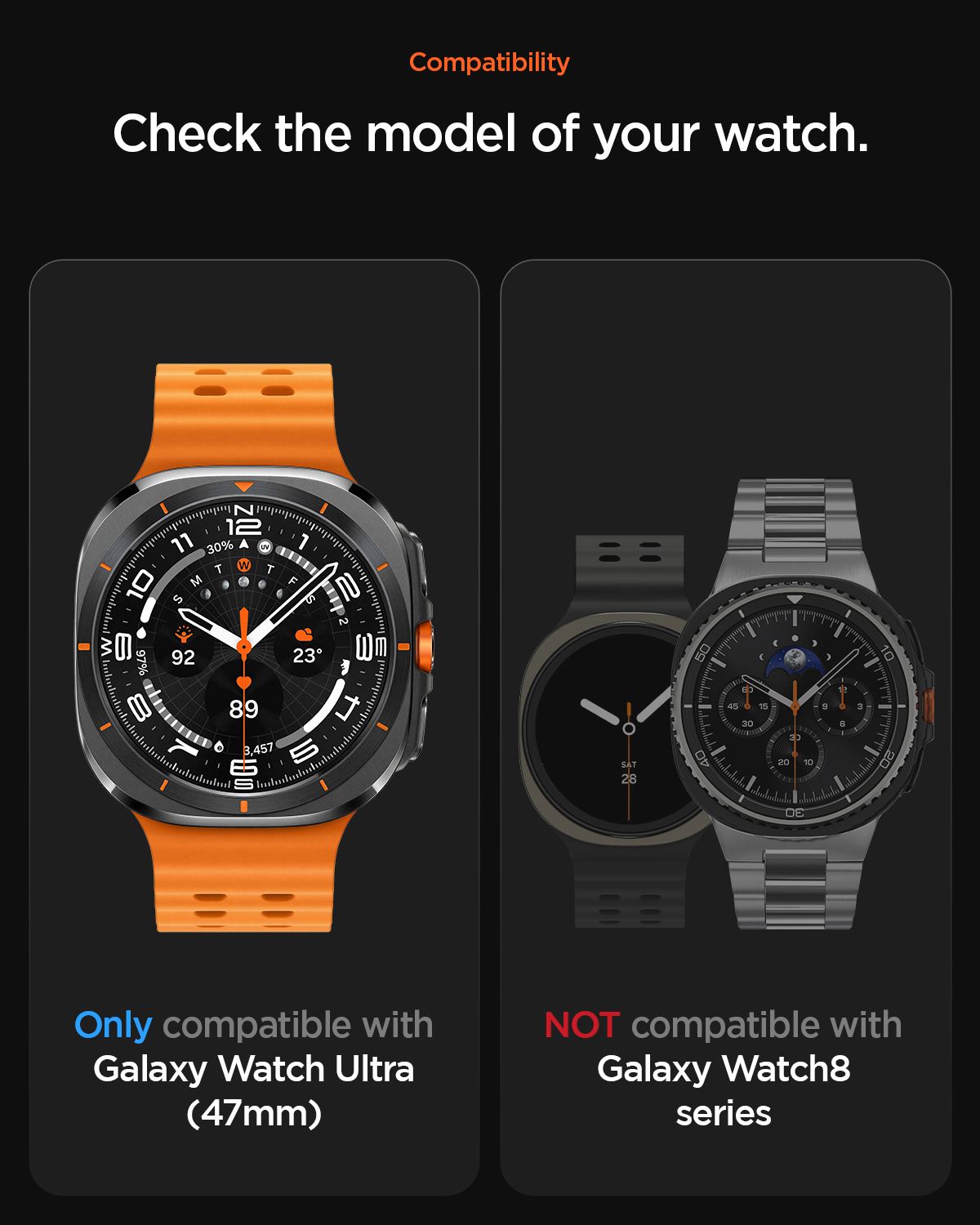 Spigen Fabric Band (hook-and-loop), black - Samsung Galaxy Watch Ultra 47mm (14)