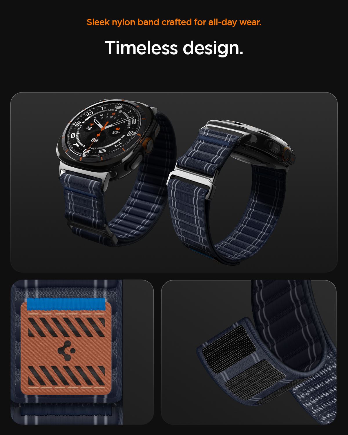 Spigen Fabric Band (hook-and-loop), black - Samsung Galaxy Watch Ultra 47mm (17)