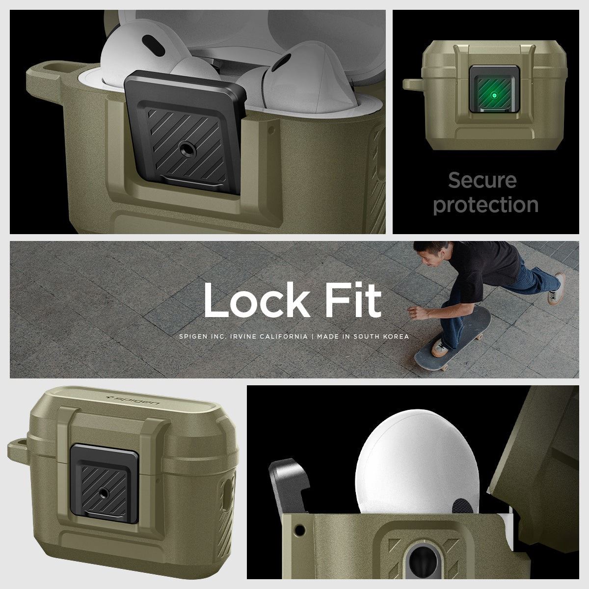 Spigen Lock Fit, vintage khaki - AirPods Pro 2 (17)