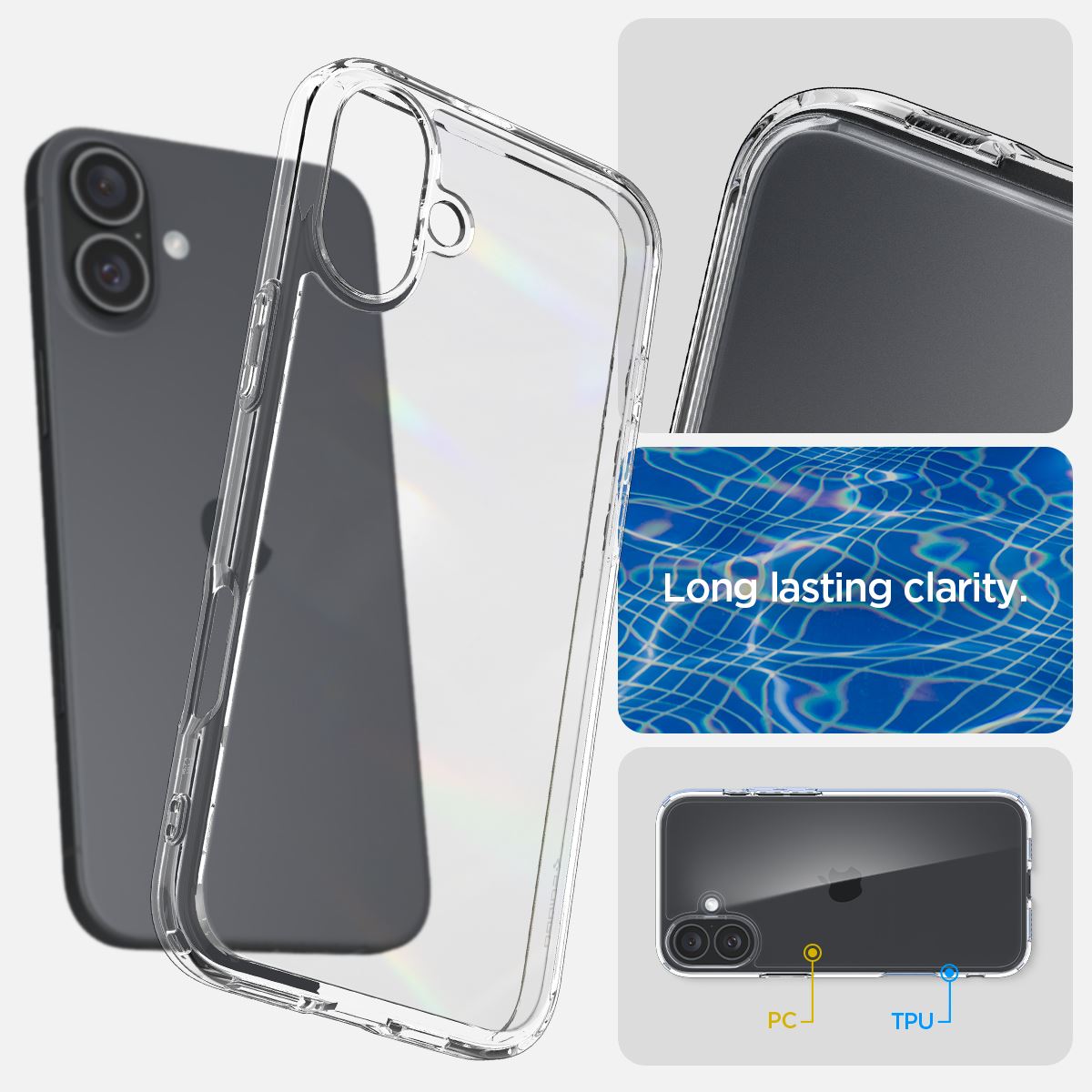 Spigen Crystal Hybrid, crystal clear - iPhone 16 Plus (10)