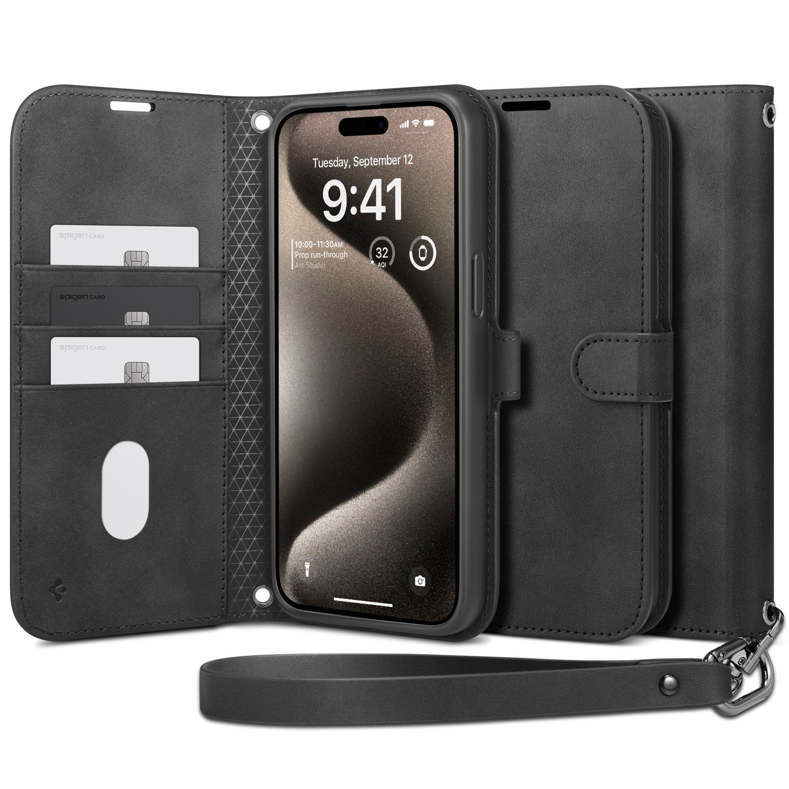 Spigen Wallet S Pro, black - iPhone 15 Pro Max (1)