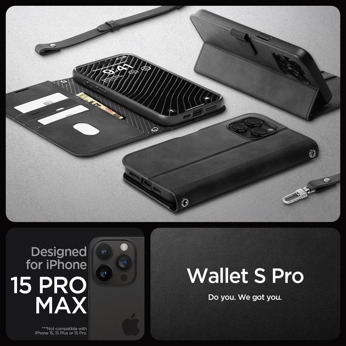 Spigen Wallet S Pro, black - iPhone 15 Pro Max (11)