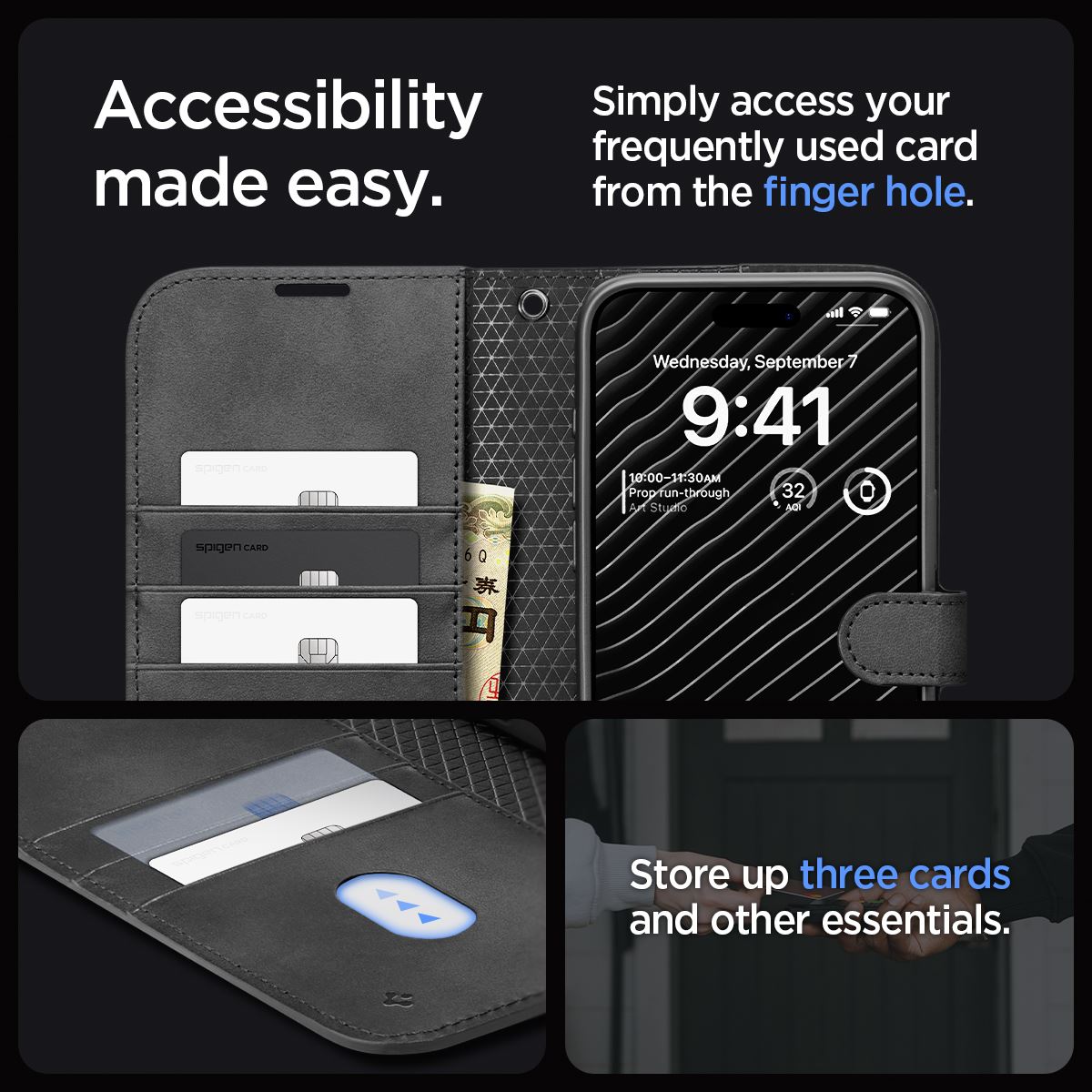 Spigen Wallet S Pro, black - iPhone 15 Pro Max (15)