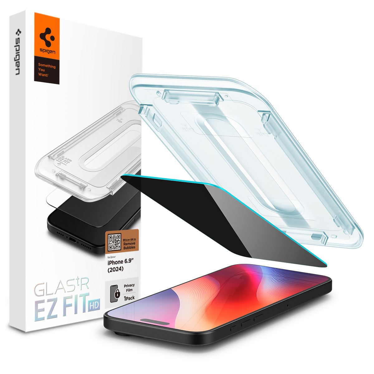 Spigen Glass tR EZ Fit HD (Privacy) 1 Pack, transparency - iPhone 16 Pro Max (1)