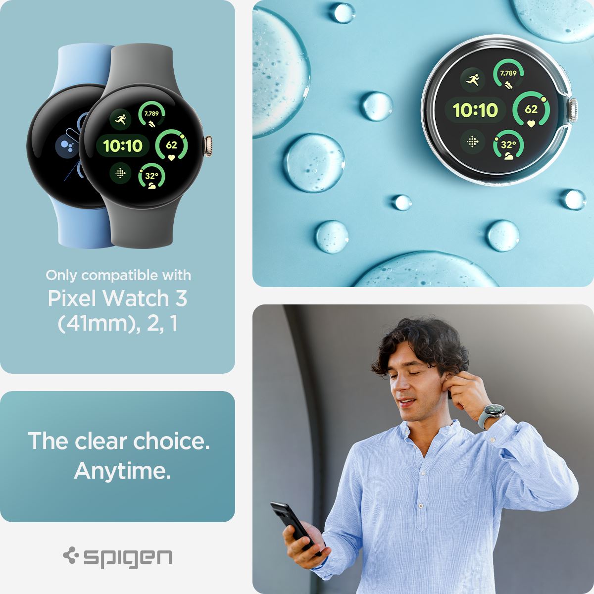 Spigen Thin Fit, crystal clear - Google Pixel Watch 3/2/1 (41mm) (12)