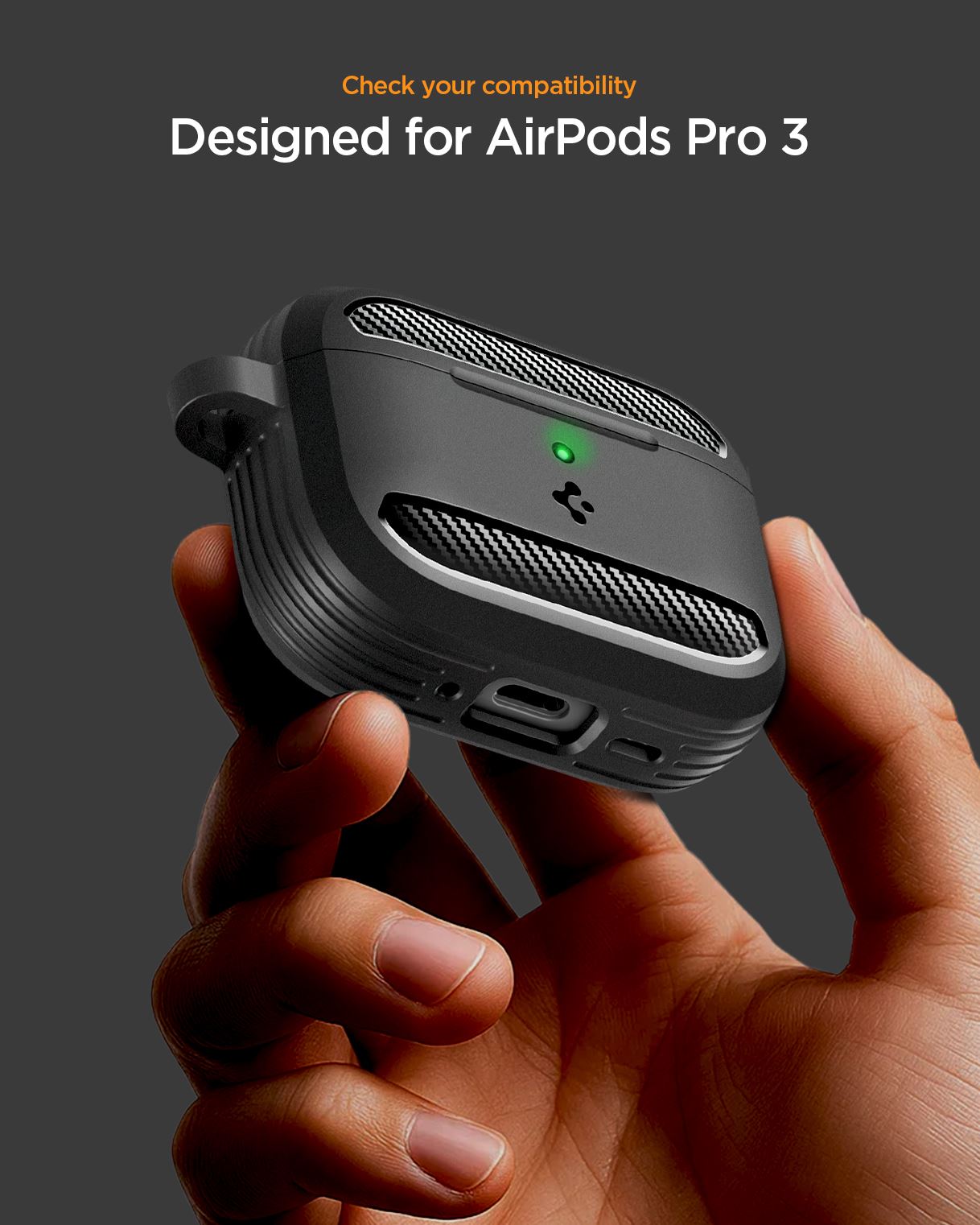 Spigen Rugged Armor, matte black - AirPods Pro 3 (13)
