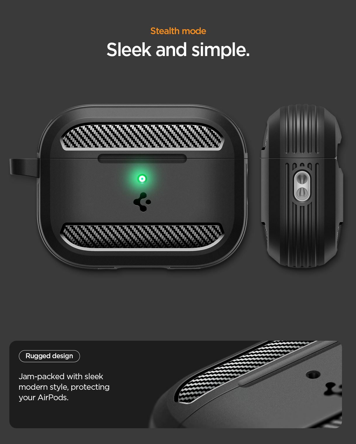 Spigen Rugged Armor, matte black - AirPods Pro 3 (14)