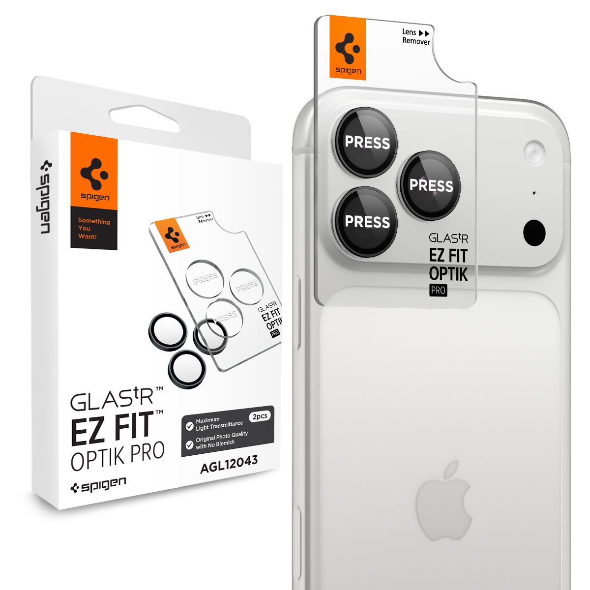 Spigen Glass tR EZ Fit Optik Pro 2 Pack, dark gray - iPhone 18 Pro Max/18 Pro